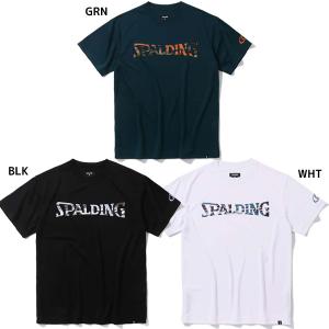 【ネコポス送料無料】スポルディング SPALDING Tシャツ オーバーラップド カモ ロゴ SMT24004 バスケットボール ゲームシャツ｜futabaharajuku