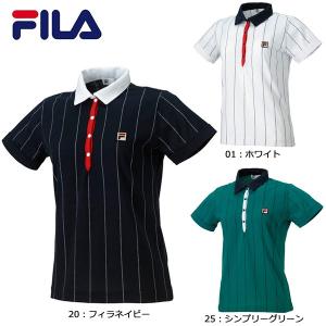 フィラ FILA ストライプポロ VL1260 テニス ウィメンズ レディース ポロシャツ 半袖｜futabaharajuku