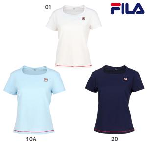 【ネコポス送料無料】フィラ FILA テニス サッカーストライプ スクエアネックシャツ ゲームシャツ レディース ウィメンズ VL2847｜futabaharajuku