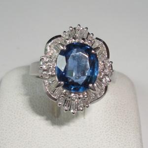 Pt900 サファイア・ダイヤリング プラチナ サファイア5.16ct 