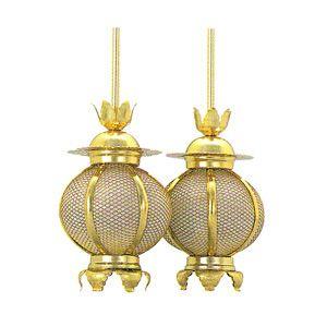 吊灯篭 仏具 アルミ 新丸型 灯籠 小 金付（対） : 仏壇・仏具ふたきや