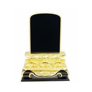 位牌 国産位牌　宇治 会津漆塗 幅広猫丸 80  本金箔仕上