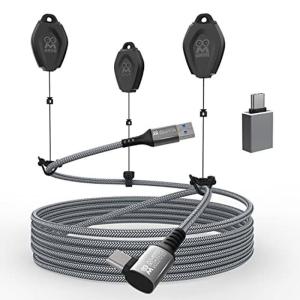 AMVR Link Cable 20 FTおよびケーブル管理（3パック）for Oculus Quest 2/1、PC / Steam、高速