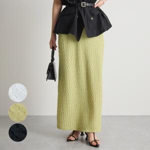 スカート ジャガード レース ロングスカート 立体感 身体のラインを拾わない カジュアル 韓国ファッション オフィスカジュアル YP  / ジャガードレーススカート