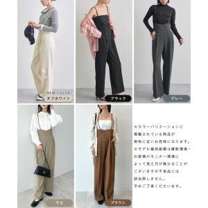 パンツ スラックス ハイウエスト サロペット ...の詳細画像1