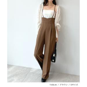 パンツ スラックス ハイウエスト サロペット ...の詳細画像5