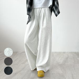 スウェット パンツ タックパンツ スウェッパンツ テーパード ワイド リラックス 立体感 レディース  カジュアル 韓国ファッション / タックスウェットパンツ