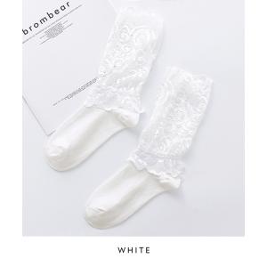 ソックス 靴下 レース付きシアー 透け感 ショ...の詳細画像4