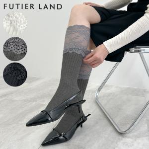 靴下 ソックス リブ レースソックス  リブソックス ロングソックス レース 美脚 レディース  カジュアル 韓国ファッション/ レースレイヤードソックス