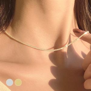 ネックレス レディース  チェーン アクセサリー シンプル 上品 きれいめ かわいい 大人っぽい 韓国 ファッション / スリムツイストチェーンネックレス