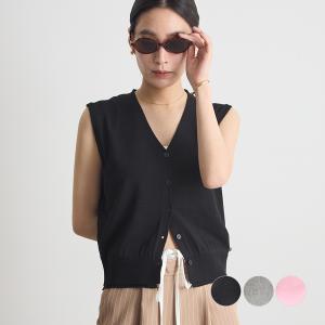 レーヨン サマーニット  ニット ベスト タンクトップ 細身 スタイルアップ 大人可愛い  上品 カジュアル  オフィスカジュアル /ニットベスト