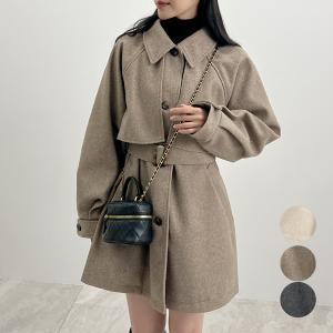 ココート アウター スタンドカラー ミドル丈 2way あったか  レディース  カジュアル 韓国ファッション / 2wayカラーミドルコート