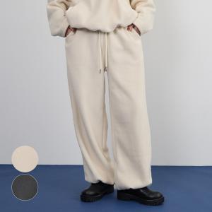 LINEクーポン利用で4490円★パンツ フリース シンプル ベーシック カジュアル 大人カジュアル きれいめ セットアップ可能 韓国ファッション/フリースパンツ