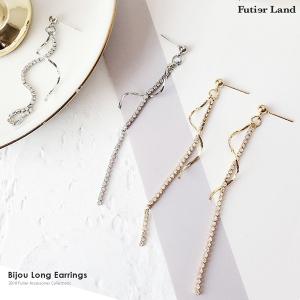ビジューロングピアス アクセサリー ピアス ポイント消化...