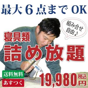 布団クリーニング 詰め放題  送料無料 種類サイズ問わず 最大６点まで 石けん使用 個別洗い 布団丸洗い