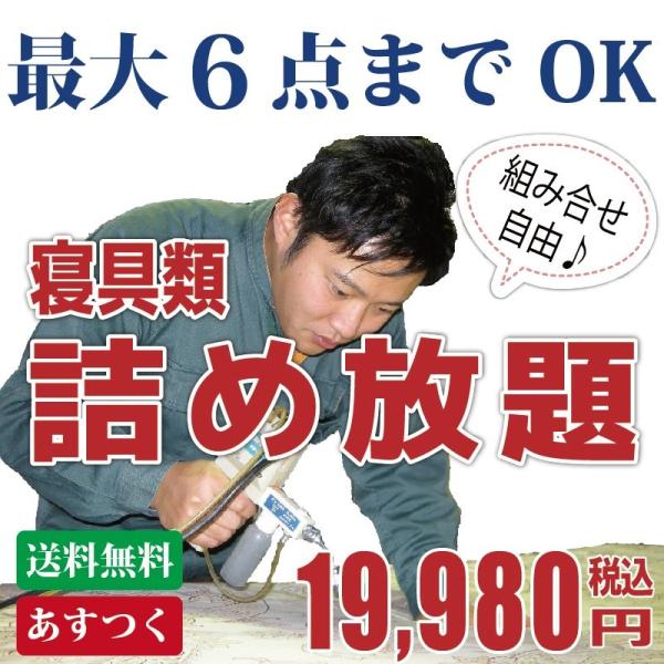 布団クリーニング 詰め放題  送料無料 種類サイズ問わず 最大６点まで 石けん使用 個別洗い 布団丸...