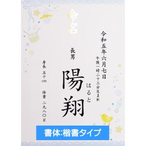 命名書 男の子用 お名前+生年月日+出生時刻+...の詳細画像2
