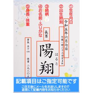 命名書 男の子用 お名前+生年月日+出生時刻+...の詳細画像4