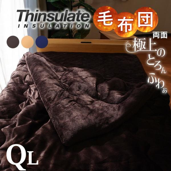 毛布でできた フランネル シンサレート 掛け布団 クイーン シンサレート布団 掛布団 ボア布団 クイ...