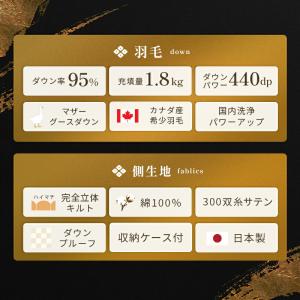 羽毛布団 ダブル カナダ産マザーグースダウン9...の詳細画像2