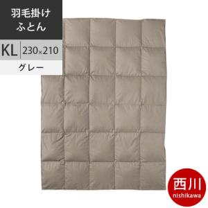 西川　プレミアム 羽毛掛けふとん (KL キングロング) 230×210cm 2.1kg 日本製 NP7051 配色GR グレー 2021AW｜futon