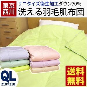 羽毛肌掛け布団 クイーン ダウン70% ウォッシャブル羽毛肌布団 夏 ダウンケット 東京西川