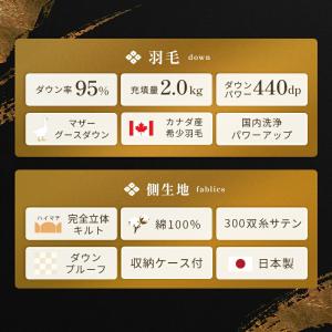 羽毛布団 クイーン カナダ産マザーグースダウン...の詳細画像3