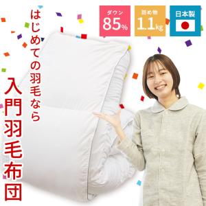 羽毛布団 シングル ダックダウン85％ 1.1kg 日本製 立体キルト 羽毛掛け布団 ふとん 350dp シングルロング