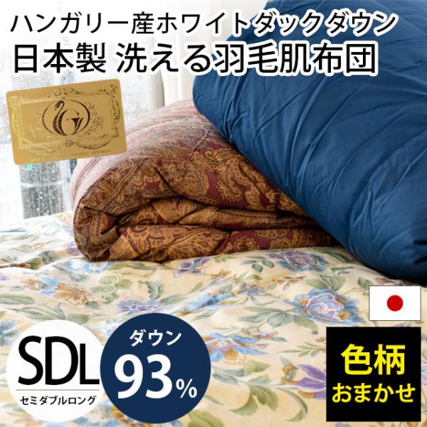 羽毛肌掛け布団 セミダブル ハンガリー産ダウン93％ 夏 日本製 ダウンケット ウォッシャブル 羽毛...