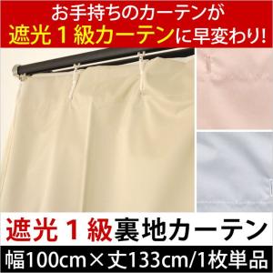 遮光カーテン 後付け裏地カーテン 幅100cm×丈133cm 1枚単品 フリーカット