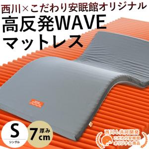 【GWも営業＆出荷】 西川 高反発マットレス 敷布団 敷き布団 シングル 厚み7cm ウェーブ構造 150N WAVEMAT 圧縮｜futon