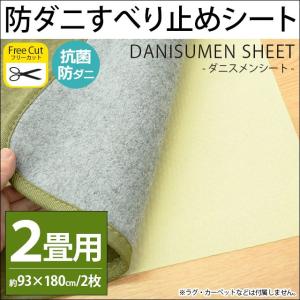 【GWも営業＆出荷】 ラグ 滑り止めシート 2畳用 93×180cm（2枚入り） カットできる 防ダニ・抗菌 ダニスメンシート