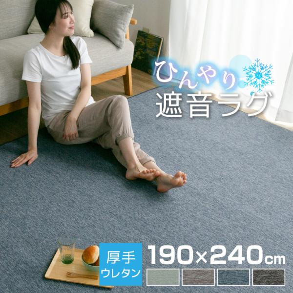ラグ 冷感ラグ 厚手 3畳 おしゃれ 190×240 ひんやり 接触冷感 ラグマット 夏用 絨毯 カ...