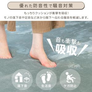 ラグ 厚手 極厚 高反発 ウレタン 2畳 正方...の詳細画像1