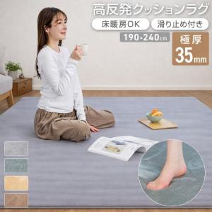 ラグ 厚手 極厚 高反発 ウレタン 3畳 長方形 190×240 防音 抗菌防臭 防ダニ 滑り止め付 高反発ラグ マット ラグマット カーペット ラグカーペット 絨毯