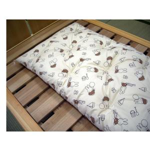 ベビー布団  敷き布団 70×120 綿わた手作り めん綿入り ブラウン・ ミッフィー