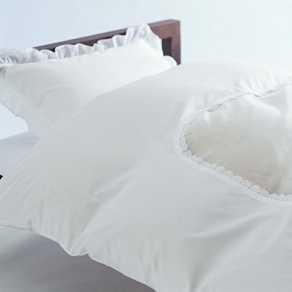 掛け布団カバー シングル 綿100% 日本製 西川 綿ローン 白 150×200 8ケ所エステルテー...