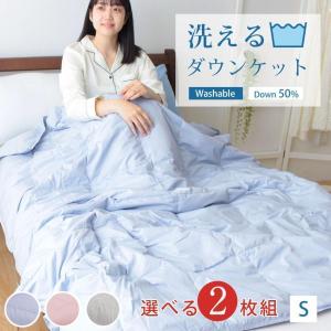 2極タイプ ダウンケット 羽毛肌掛け布団 シングル 洗濯ネット付き