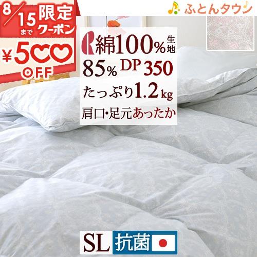 羽毛布団 シングル 西川掛布団カバー特典付 厳選ダウン85% 1.2kg DP350 日本製 ロマン...