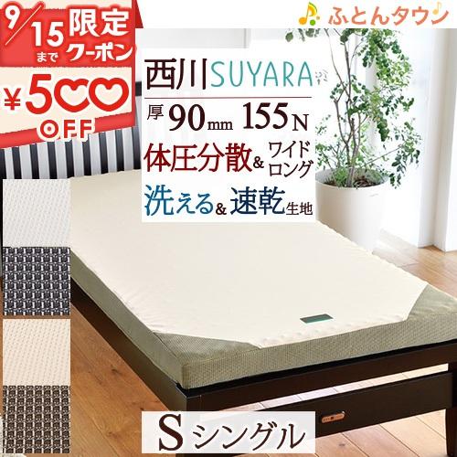 敷布団 シングル 西川 RAKURA ラクラ 圧縮梱包 コンパクト 健康敷布団 西川リビング 洗える...