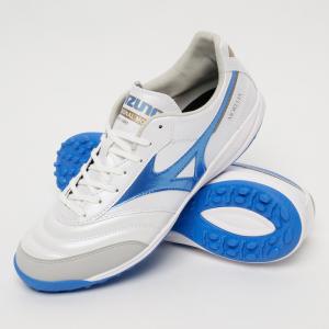 （割引セール 30％OFF）mizuno_ミズノ フットサルシューズ モレリア サラ PRO TF WHTITE/LASER BLUE/GOLD Q1GB241325