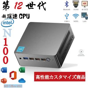 Office付きミニPC-N100-カスタマイズ商品 DDR5-8/16GB/4800MHZ-NVMeSSD-2.5inchSSD新品 Windows11 高速WiFi 5 12世代インテルAlder Lake(4C/4T,最大3.4GHz)