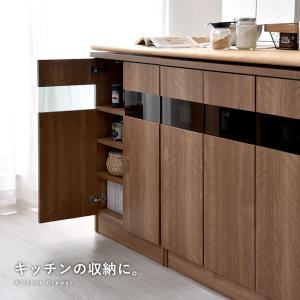 北欧風 カウンター下収納 幅90cm ガラス扉...の詳細画像3