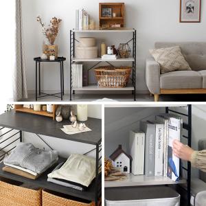 3段 スチールラック 木目 木製棚板 キッチン...の詳細画像4