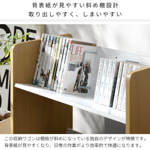 ファイルワゴン 3段 斜め 本棚 キャスター付...の詳細画像4