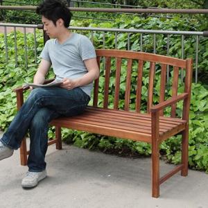 天然木 ベンチ 木製 128cm ガーデン ガーデンファニチャー