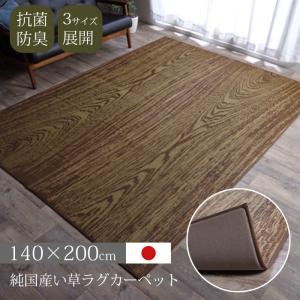 い草 ラグ 国産 カーペット 約140×200cm 夏用 おしゃれ 日本製 い草ラグ ウレタン入り ふっくら 抗菌 防臭 長方形 上敷き アンティーク アジアン ヴィンテージ｜futureoffice