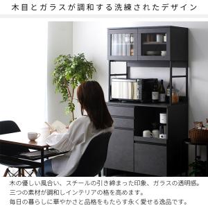 食器棚 おしゃれ 幅90cm レンジ台 キッチ...の詳細画像5