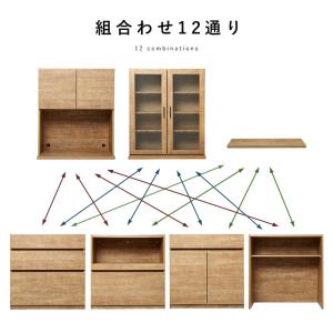 食器棚 レンジ台 完成品 国産 ユニット 幅8...の詳細画像3
