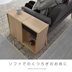 ソファサイドテーブル キャスター付き 引出し ...の詳細画像2